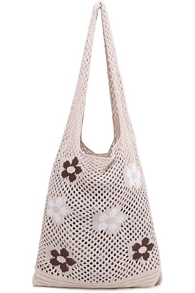 Tazweeq Crochet Beach Tote Bag for Women, Aesthetic Boho Large Bag, Foldable ...