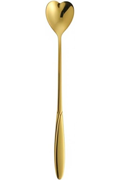 Sweet seven Gold Plated Heart Shaped Spoons, 8-Piece Stainless Steel Set for ...