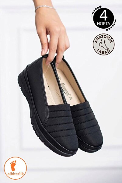 AlbiShoes Kadın Anne 4 Noktalı Anatomik Kışlık Mevsimlik Kaymaz Taban Günlük ...