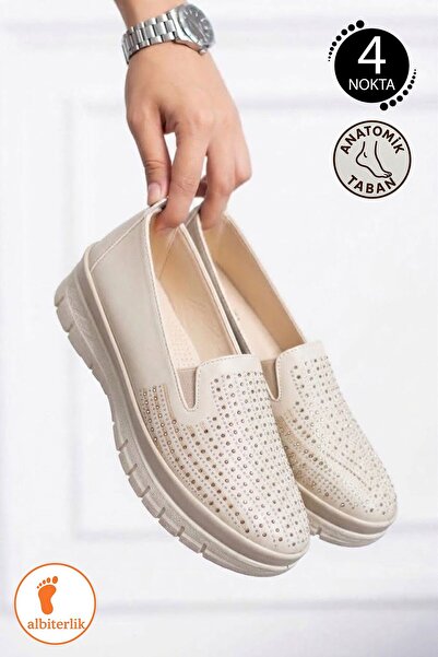 AlbiShoes Kadın Anne 4 Noktalı Anatomik Kışlık Mevsimlik Kaymaz Taban Günlük ...