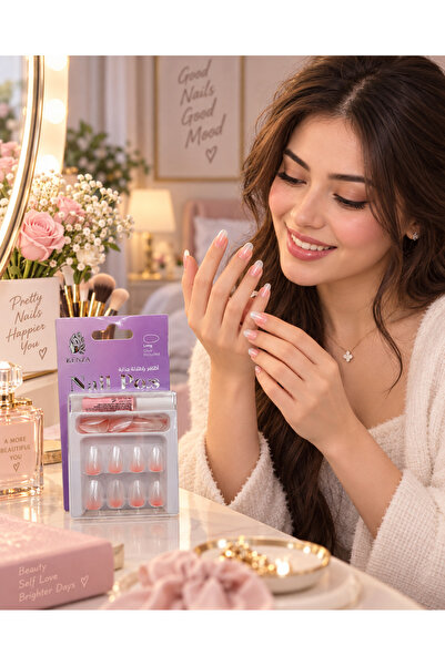 KENZA أظافر صناعية جاهزة للتركيب من – Nail Pop بتصميم أنيق وناعم بدرجات الورد...