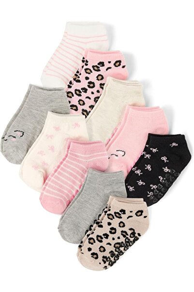 The Children's Place جوارب بناتية TG 10PK CRTR ANKL (عبوة من 10 قطع)