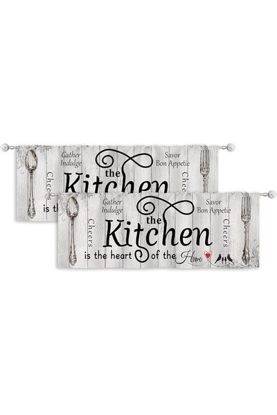 Riyidecor 2 Pack Rustic Country Window Valance for Bedroom Living Room, Fork ...