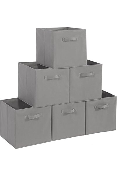 DURKU Doreco Storage Boxes 11X11, Set of 6 Foldable Cube Storage Boxes, Fabri...