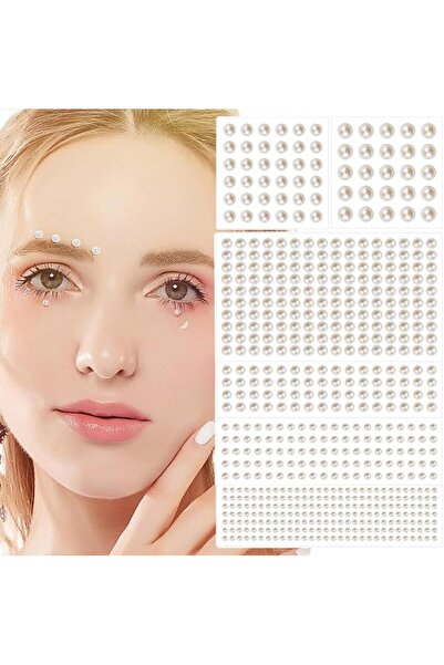 Goodern 1031 قطعة من ملصقات اللؤلؤ ذاتية اللصق، ملصقات لؤلؤية للوجه، ملصقات خ...