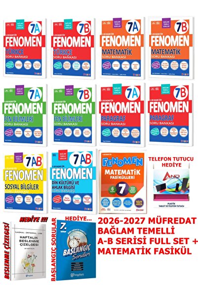 Fenomen Yayıncılık 7.SINIF MATEMATİK FASİKÜL +A VE B SERİSİ SORU BANKASI TÜM ...