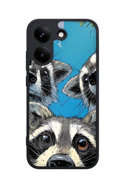 POCO X8 Pro Compatible Raccoon Patterned Camera Protected Shockproof Case