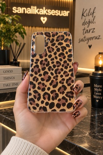 sanalikaksesuar Samsung Galaxy A36 Compatible Leopard Patterned Elegant Phone...