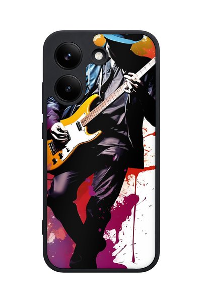 POCO X8 Pro Compatible Guitarist Patterned Camera Protected Shockproof Case