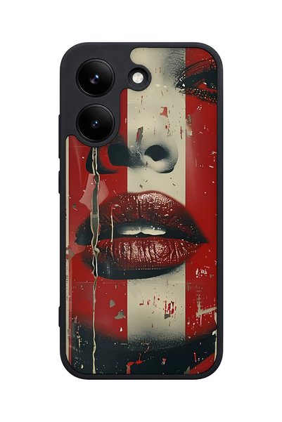 POCO X8 Pro Compatible Lip Patterned Camera Protected Shockproof Case