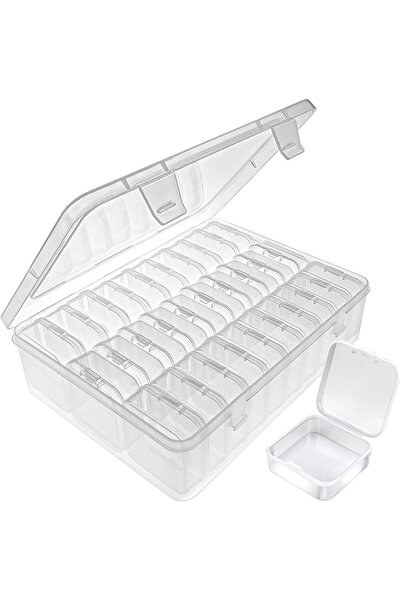 GENERAL JKJ&ZXZ 31Pcs Organizer Box, Desktop Plastic Storage Box, Transparent...