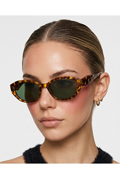 funeyes Stella Leopard Cat Eye Polarized Lens Red Geometric Cut Handle Detail...