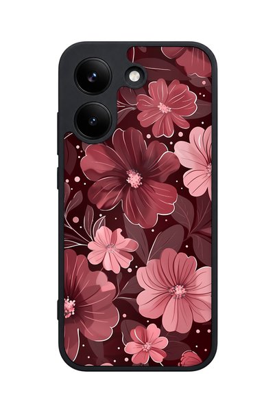 POCO حافظة X8 Pro المتوافقة مع نمط الزهور الوردية، حافظة مقاومة للصدمات مع حم...