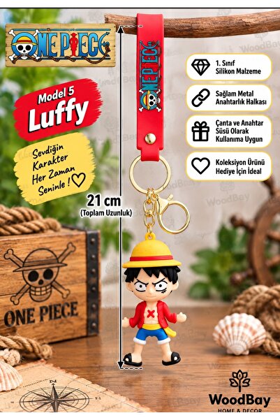 WoodBay One Piece Karakter Figürlü Silikon Anahtarlık 21 cm Çanta Süsü Hediye...