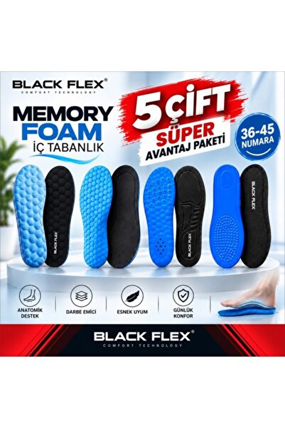 Black Flex BLACKFLEX MEMORY FOAM TABANLIK SÜPER AVANTAJ PAKETİ 5'Lİ SERİ 36-45
