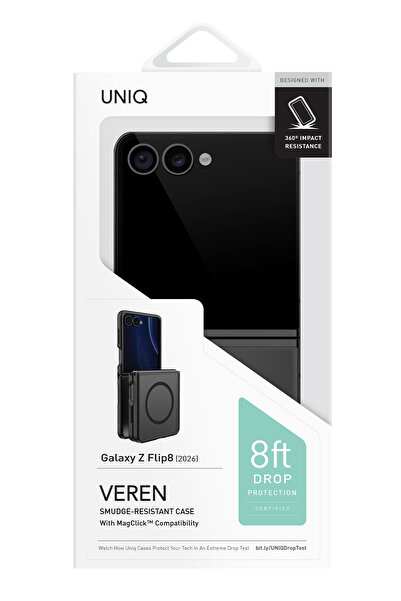 UNIQ Better By Design Samsung Galaxy Z Flip 8 Kılıf Parmak İzi ve Leke Tutmaz Veren Serisi Buzlu Transparan Magsafe Kapak