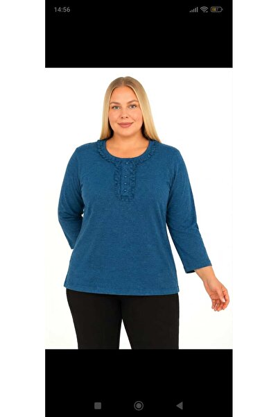 Mumio Women's Clothing Ruffle Detailed Winter Mother Cotton Blouse