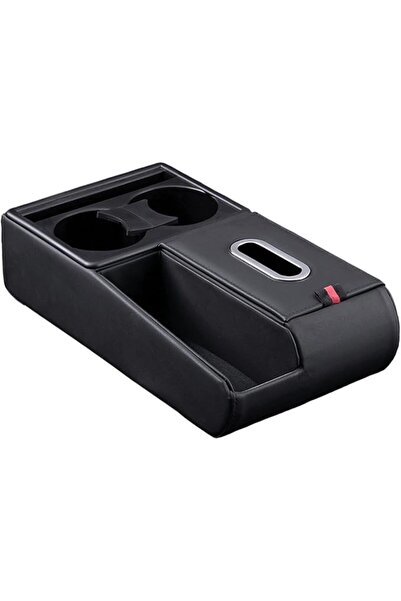 KASTWAVE Car Armrest Storage Box with 2 Cup Holders,Multifunctional Center Co...