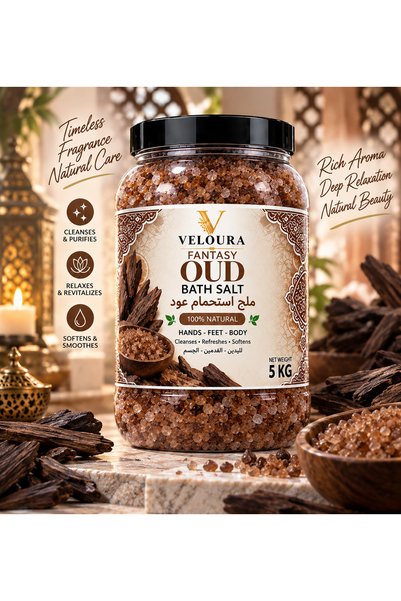 Veluora OUD SPA SALT 5KG – LUXURIOUS & REFRESHING BATH SALT FOR BODY & FOOT SOAK