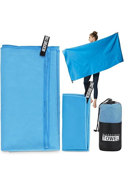 GENERAL Sobekati Microfiber Beach Towel, Blue, 80X40+152X76Cm, 2 Pieces, Quic...