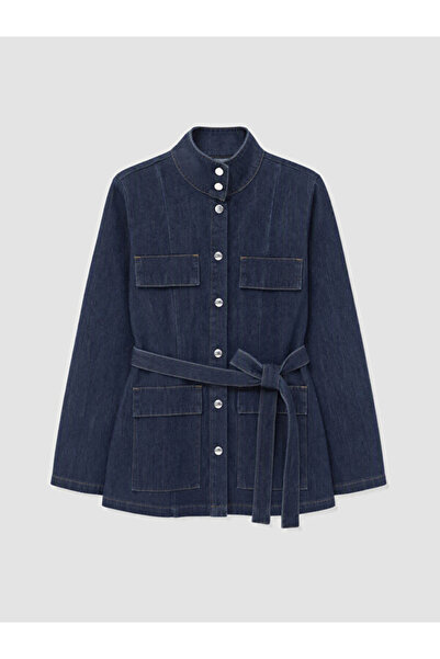 LC Waikiki Uzg Store's Women's Jean Jacket with High Collar for Style Enthusi...