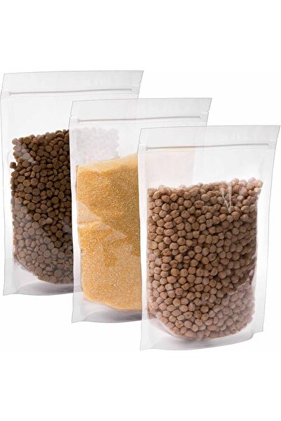 Tazweeq 100Pcs 7x10.2 Inches Clear Stand Up Food Bags, Zipper Stand-up Reusab...