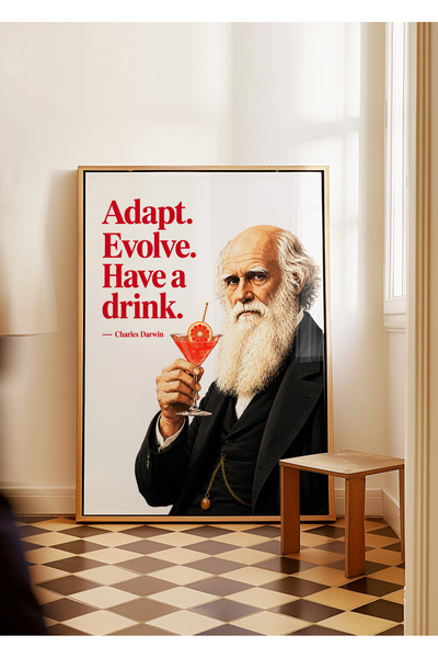ARTHOUSECOLLECTIVE Kokteyl Koleksiyonu - Charles Darwin - Çerçevesiz Poster