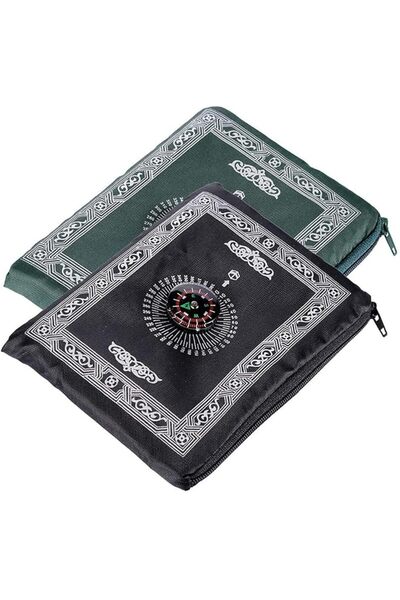 TERRIFI Travel Prayer Mat with Compass 2 Pack, Portable Waterproof Polyester ...