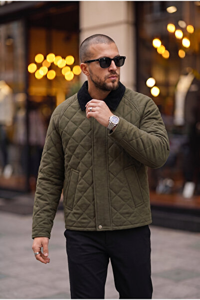 BASEL.CO جاكيت/معطف مبطن من المخمل ذو ياقة مزخرفة