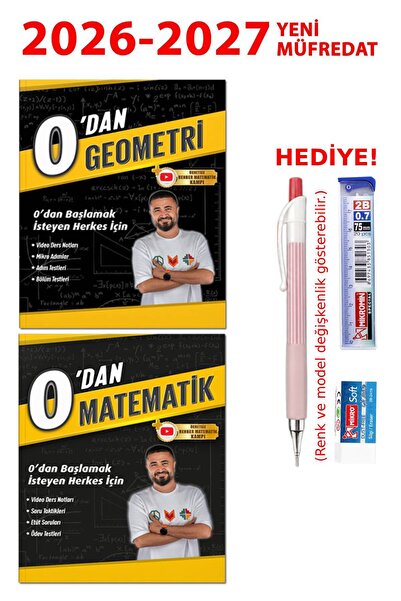 REHBER MATEMATİK YAYINLARI 0'dan Geometri + 0'dan Matematik 2'li Set + Hediyeli