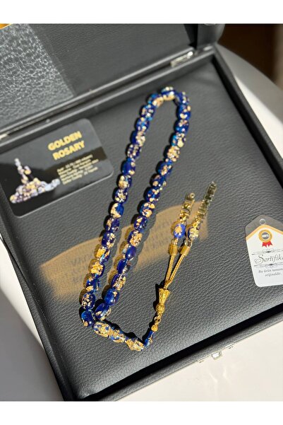 Kehribarstore Çift İsimli Premium Kutu Altın Parçacıklı Sertifikalı Altın Kaplama Püskül Hediyelik Tesbih İsimli Kutu Erkek