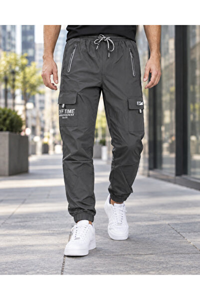 embody Pantaloni cargo Fas pentru bărbați, material ușor, buzunare cu fermoar...