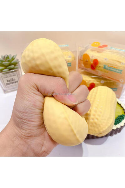 STRESS Yer fıstığı şeklinde yumuşak squishy stres oyuncağı