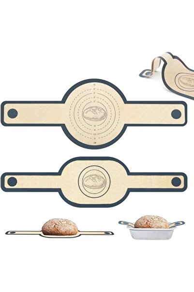 NALACAL 2PCS Silicone Bread Sling Oval and Round, Reusable Silicone Baking Ma...