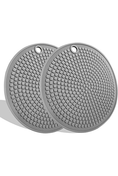 SYOSI 2 Pcs Round Silicone Pot Holders, Extra Thick Heat Resistant Hot Pads B