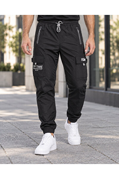 embody Pantaloni cargo Fas pentru bărbați, material ușor, buzunare cu fermoar...