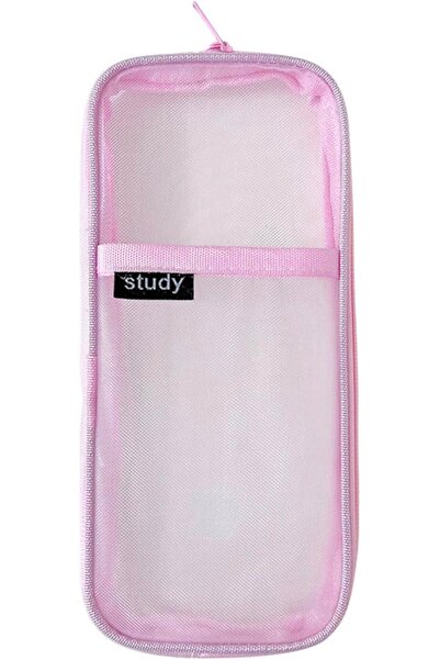 Arabest Grid Mesh Pen Pencil Case, Stationery Storage Bag Mesh Zipper Pen Pou...