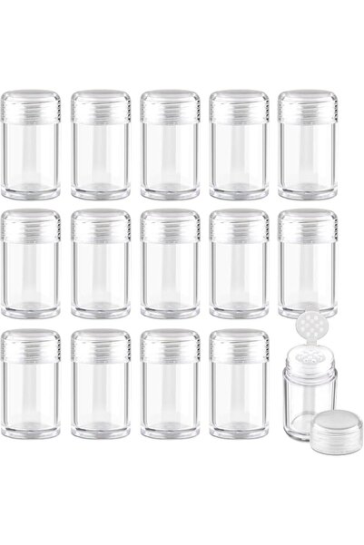 KASTWAVE 10g Mini Plastic Cosmetic Powder Jars with 12-Hole Sifters and Lids,...