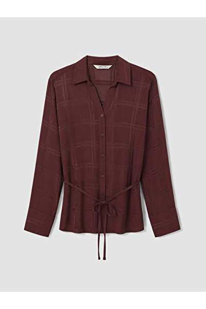 LC Waikiki Beli Belted Plaid Women's Shirt