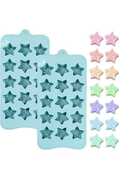 GENERAL 2 Pcs Star Silicone Candy Mold, 15-Cavity Food Grade Non-Stick Baking...