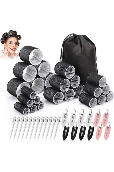ToolHouse 49-Piece Hair Rollers Set - 24 Pcs Self Grip Hair Curler Rollers wi...