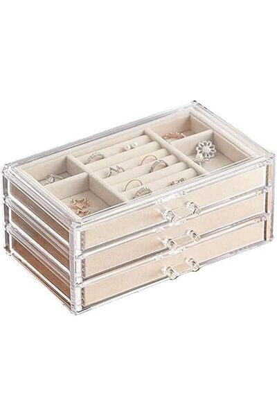 X SPRING Jewelry Box Organizer with Multiple Drawers, Elegant Velvet Lined Je...