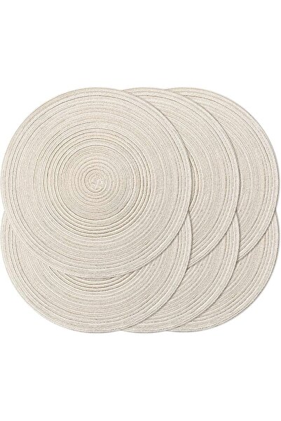 GENERAL Noktiferos Braided Design Round Placemats for Dining Tables in Heat-R...
