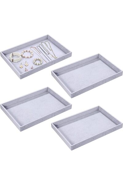 GENERAL Castowe Gray Velvet Jewelry Organizer with Velvet Lining 35 X 24.1 X ...