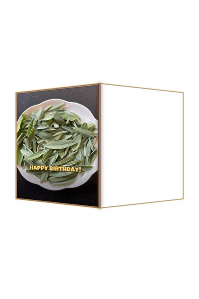OEM Felicitare Aniversare cu frunze proaspete de salvie, design botanic elega...
