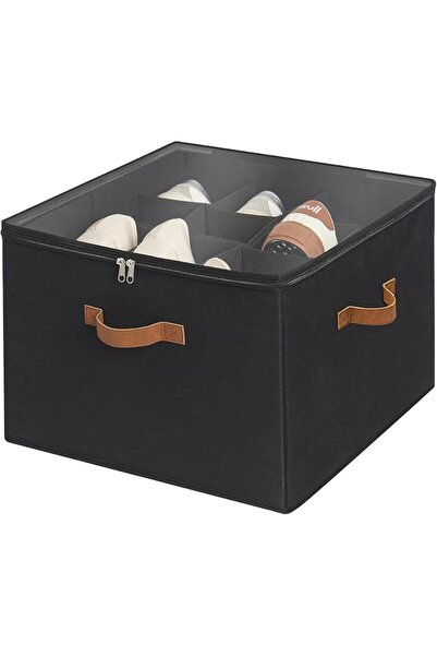 GENERAL Clear Foldable Shoe Storage Bins, 8 Pairs Capacity Closet Shoe Organi...