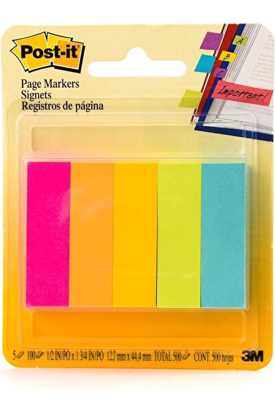 Post it Gift علامات صفحات لاصقة مقاس 0.5 × 1.75 بوصة (12.7 × 44.4 ملم) |   أل...