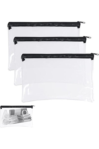 GENERAL 3 Pack Clear Pencil Case for Exam 14.5x22 cm Transparent PVC Bag with...