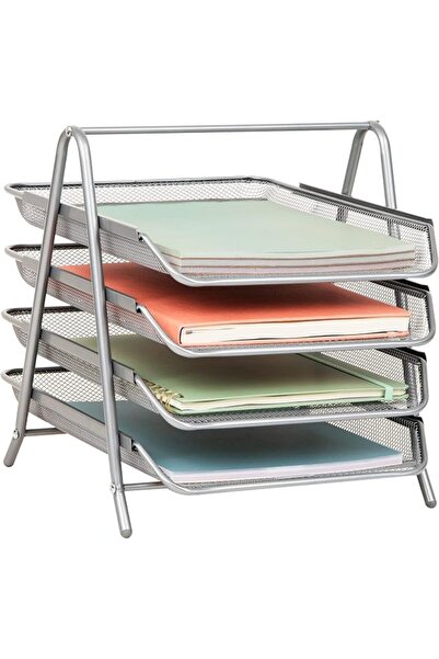 Mind Reader 4-Tier Paper Tray, Desktop Organizer, File Storage, Workspace, Of...