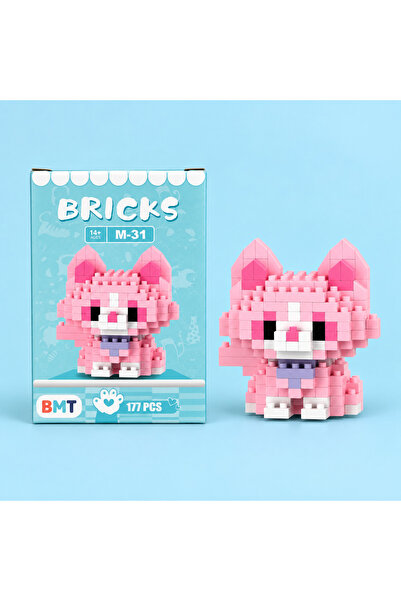 BMT TOYS Pembe Kedi Model Karakter Figürü Brıcks 3D Yapı Oyuncakları - 177 Parça